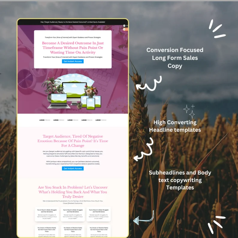 Digital Product Funnel Template – Unique Selling Points & Features Highlight