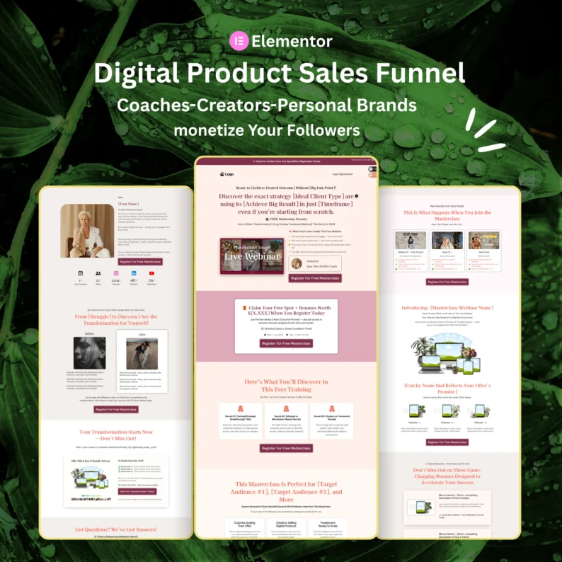 Full Webinar sales Funnel Visual Overview – All Steps Illustrated